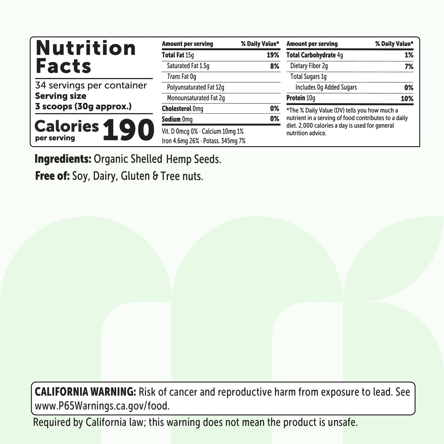 Micro Ingredients Organic Hemp Seeds, 36oz