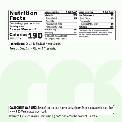 Micro Ingredients Organic Hemp Seeds, 36oz