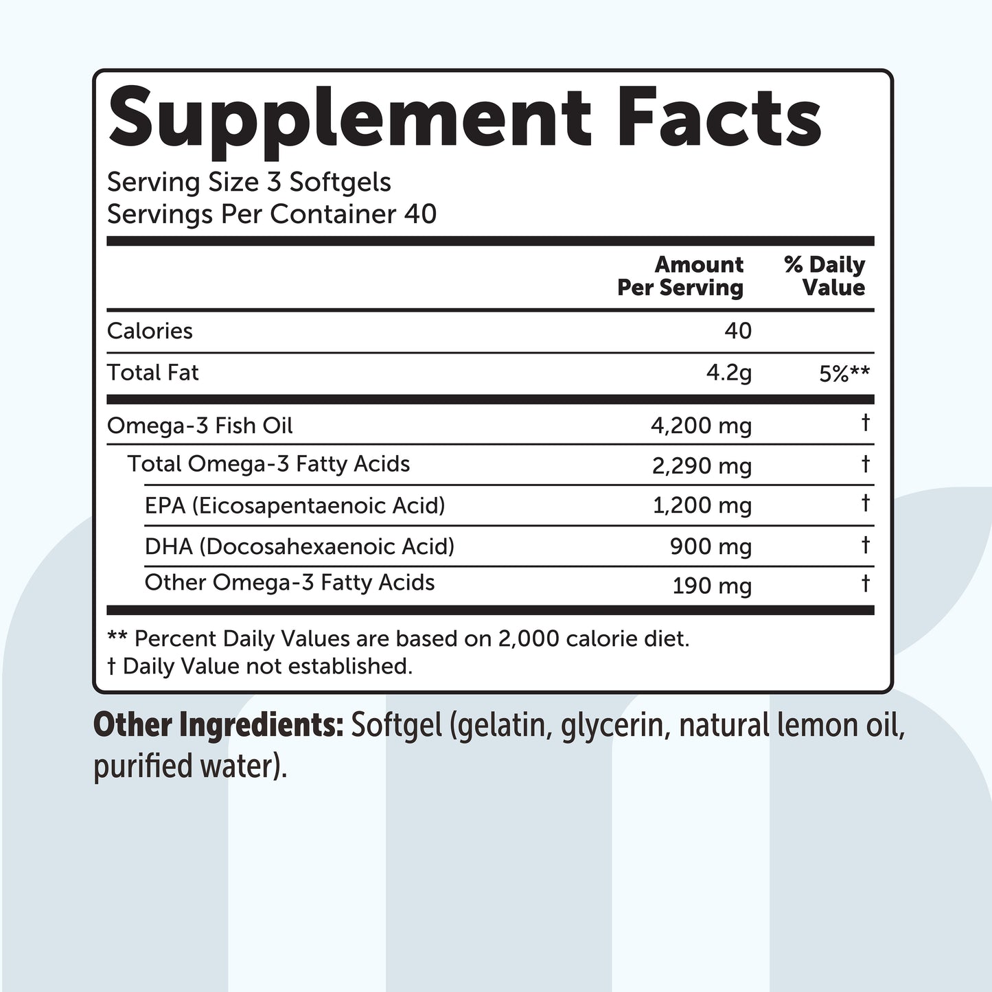 Micro Ingredients Triple Strength Omega 3 Fish Oil Supplements 4200mg Per Serving
