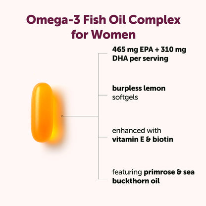 Micro Ingredients Omega-3 Fish Oil Complex for Women 3000mg, 240 Softgels