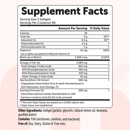 Micro Ingredients Omega-3 Fish Oil Complex for Women 3000mg, 240 Softgels