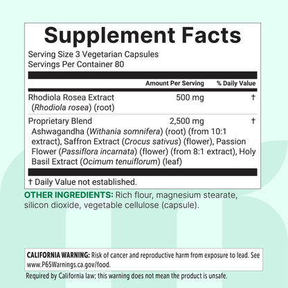 Micro Ingredients Rhodiola Rosea Complex 3000mg, 240 Vegetarian Capsules