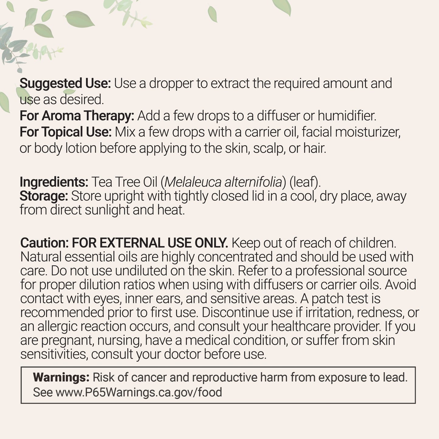 Micro Ingredients Pure Tea Tree Essential Oil 8 floz (237mL)