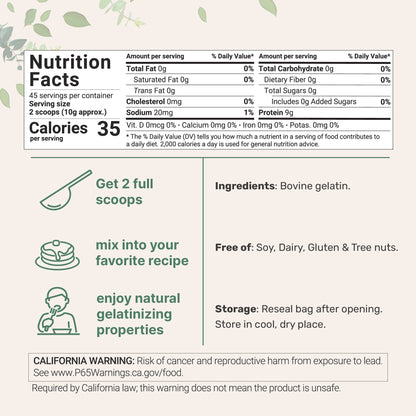Micro Ingredients Beef Gelatin Powder, 1lb