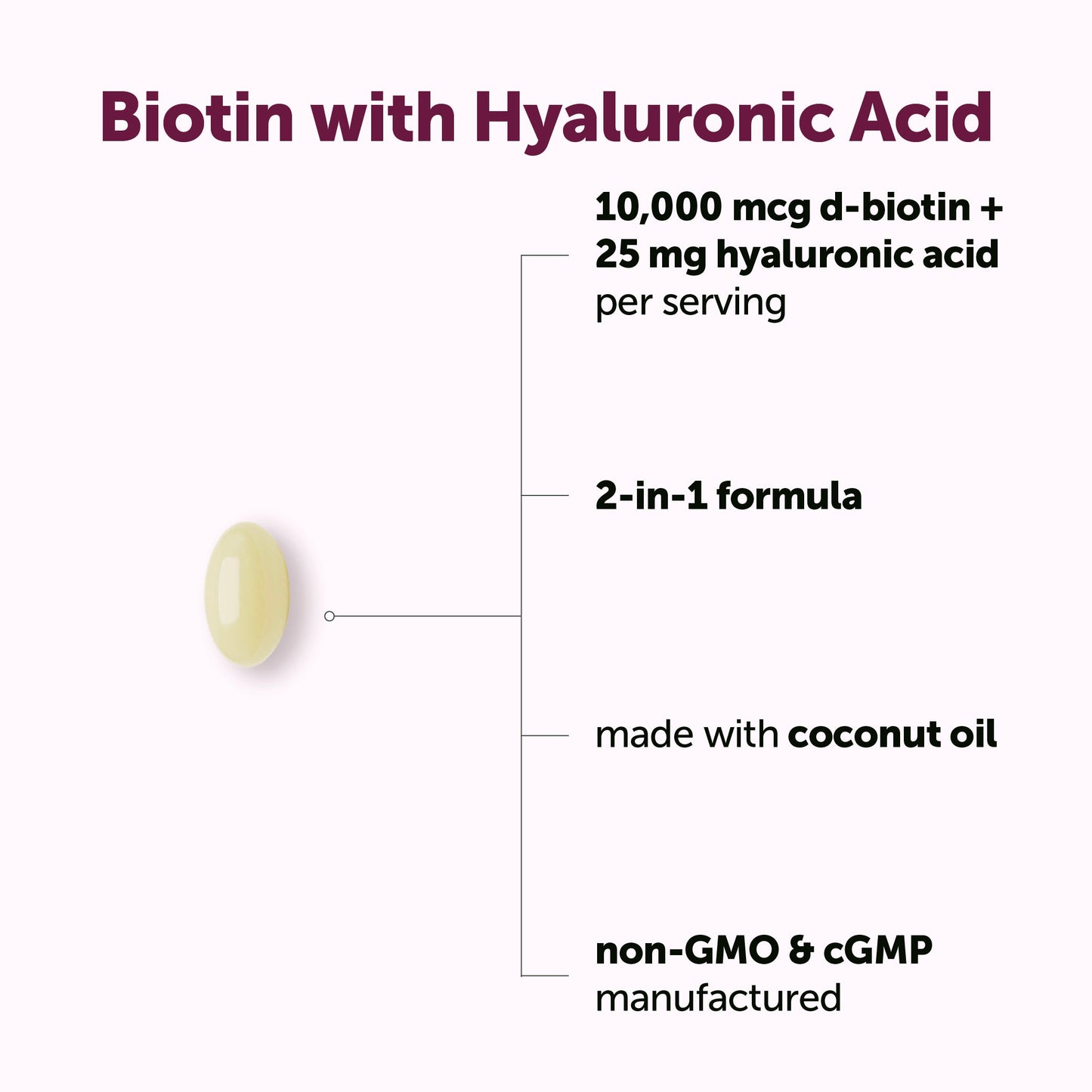 Micro Ingredients Biotin with Hyaluronic Acid, 365 Softgels