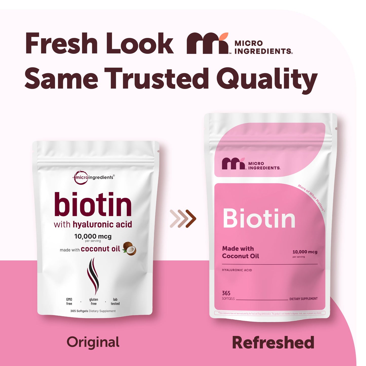 Micro Ingredients Biotin with Hyaluronic Acid, 365 Softgels
