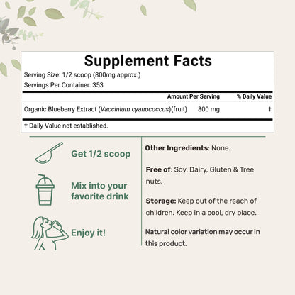 Micro Ingredients Organic Blueberry Extract Powder, 10oz