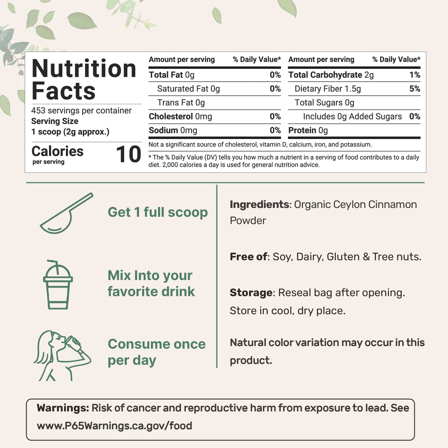 Micro Ingredients Organic Ceylon Cinnamon Powder