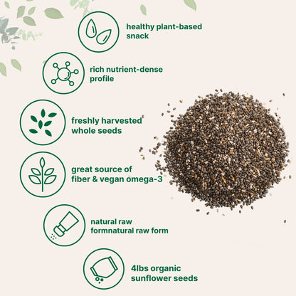 Micro Ingredients Organic Chia Seeds, 4lbs, Raw Chia Seed Source