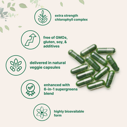 Micro Ingredients Chlorophyll Super Greens Complex, 240 Veggie Capsules