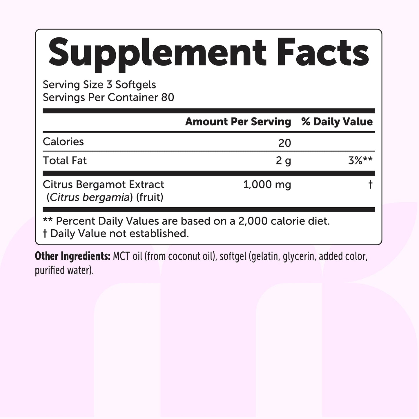 Micro Ingredients Citrus Bergamot 1000mg with MCT Oil, 240 Softgels