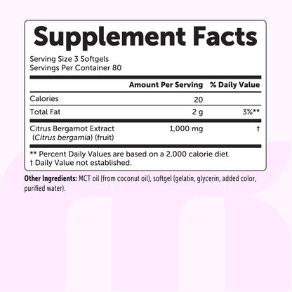 Micro Ingredients Citrus Bergamot 1000mg with MCT Oil, 240 Softgels