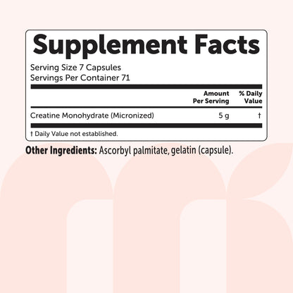Micro Ingredients Creatine Monohydrate 5000mg Per Serving, 500 Capsules