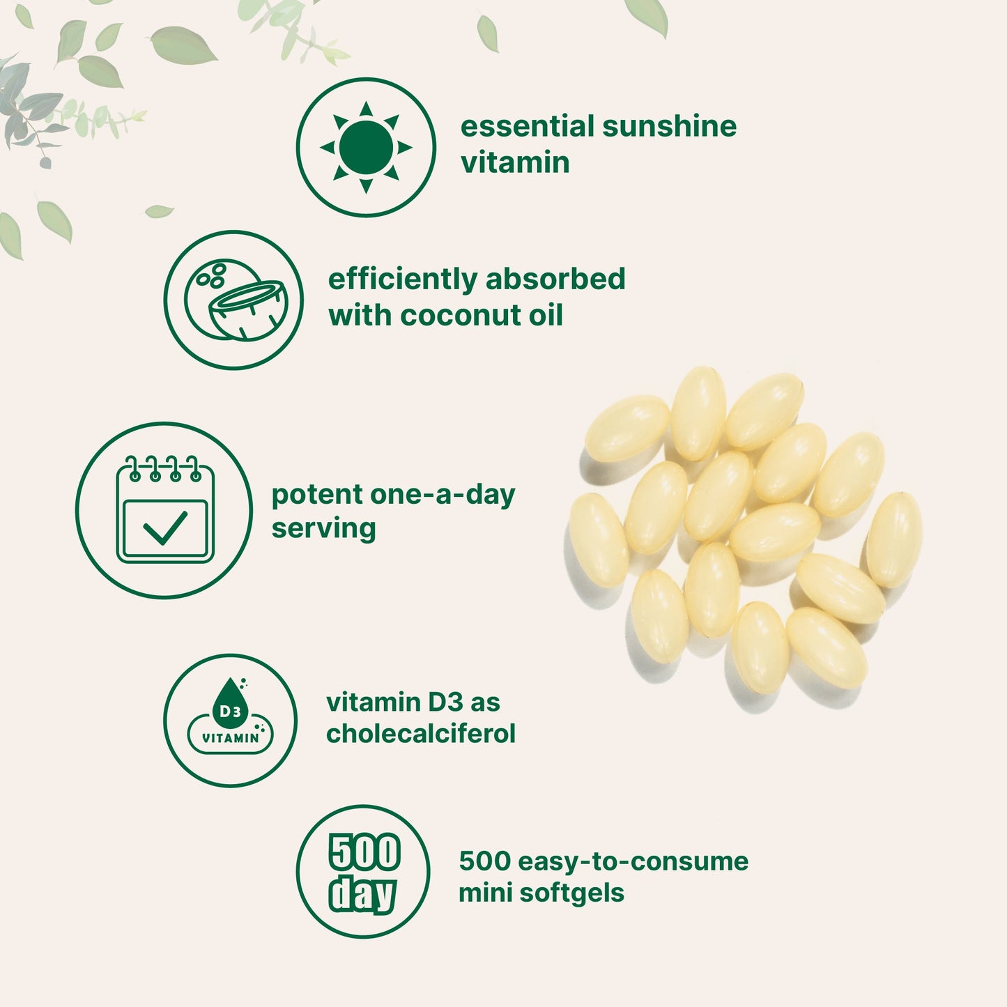 Micro Ingredients Vitamin D3 2,000 IU, 500 Softgels with Virgin Coconut Oil