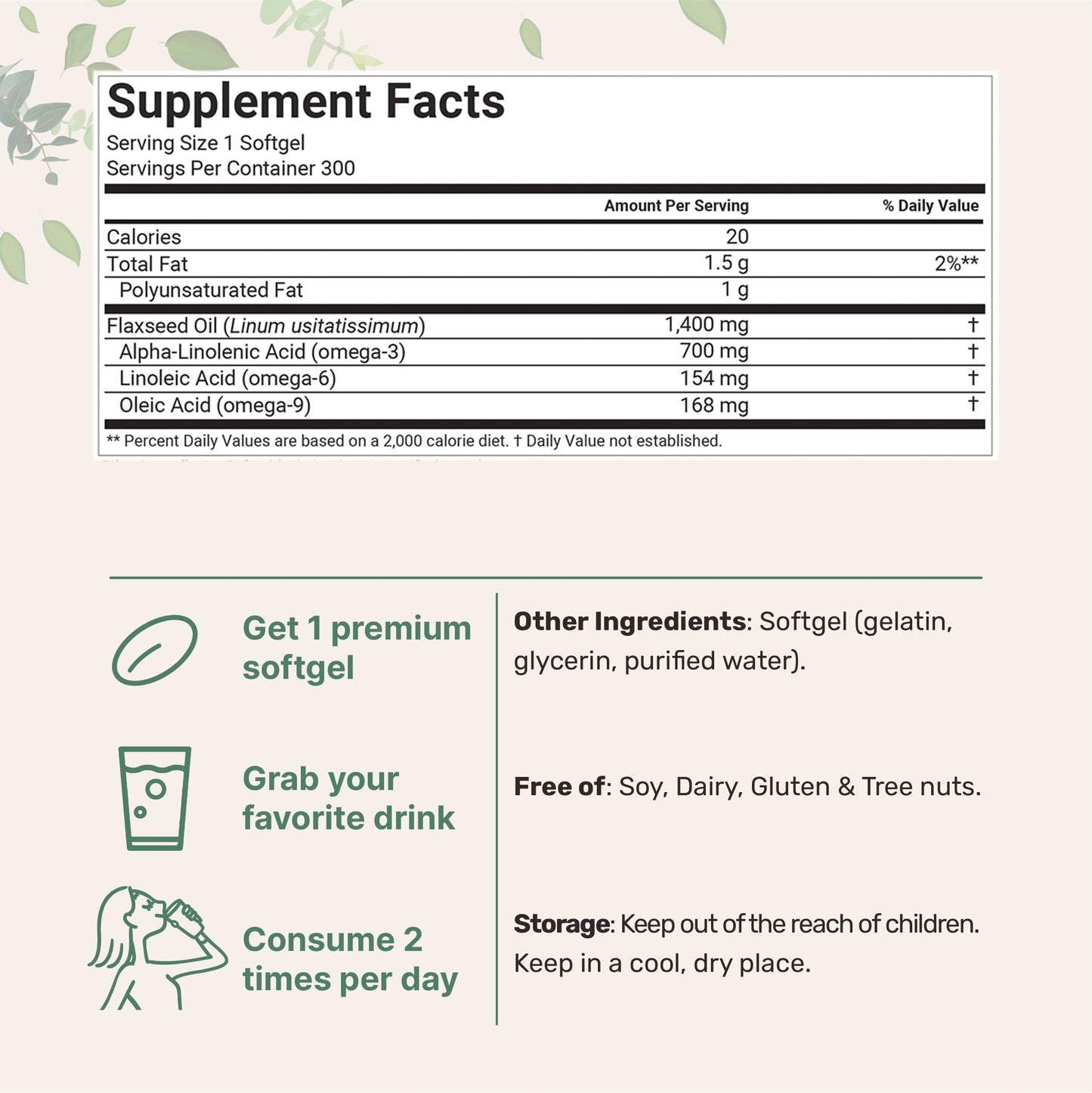 Micro Ingredients Flaxseed Oil Softgels