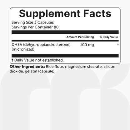 Micro Ingredients DHEA Micronized 100mg, 240 Capsules