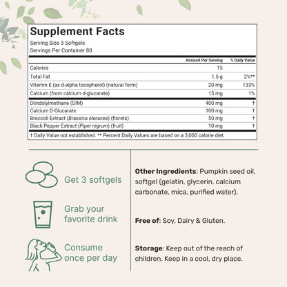 Micro Ingredients DIM+ 400mg with Pumpkin Seed Oil, 240 Softgels