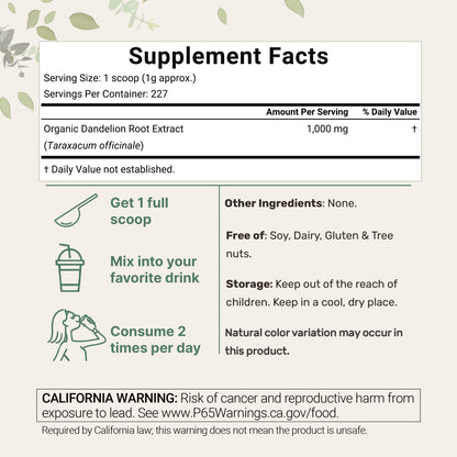 Micro Ingredients Organic Dandelion Root Extract Powder