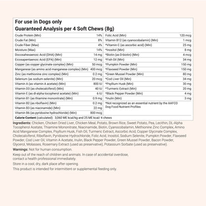 Micro Ingredients Dog Multivitamin 25-in-1 Chicken Flavor, 240 Soft Chews