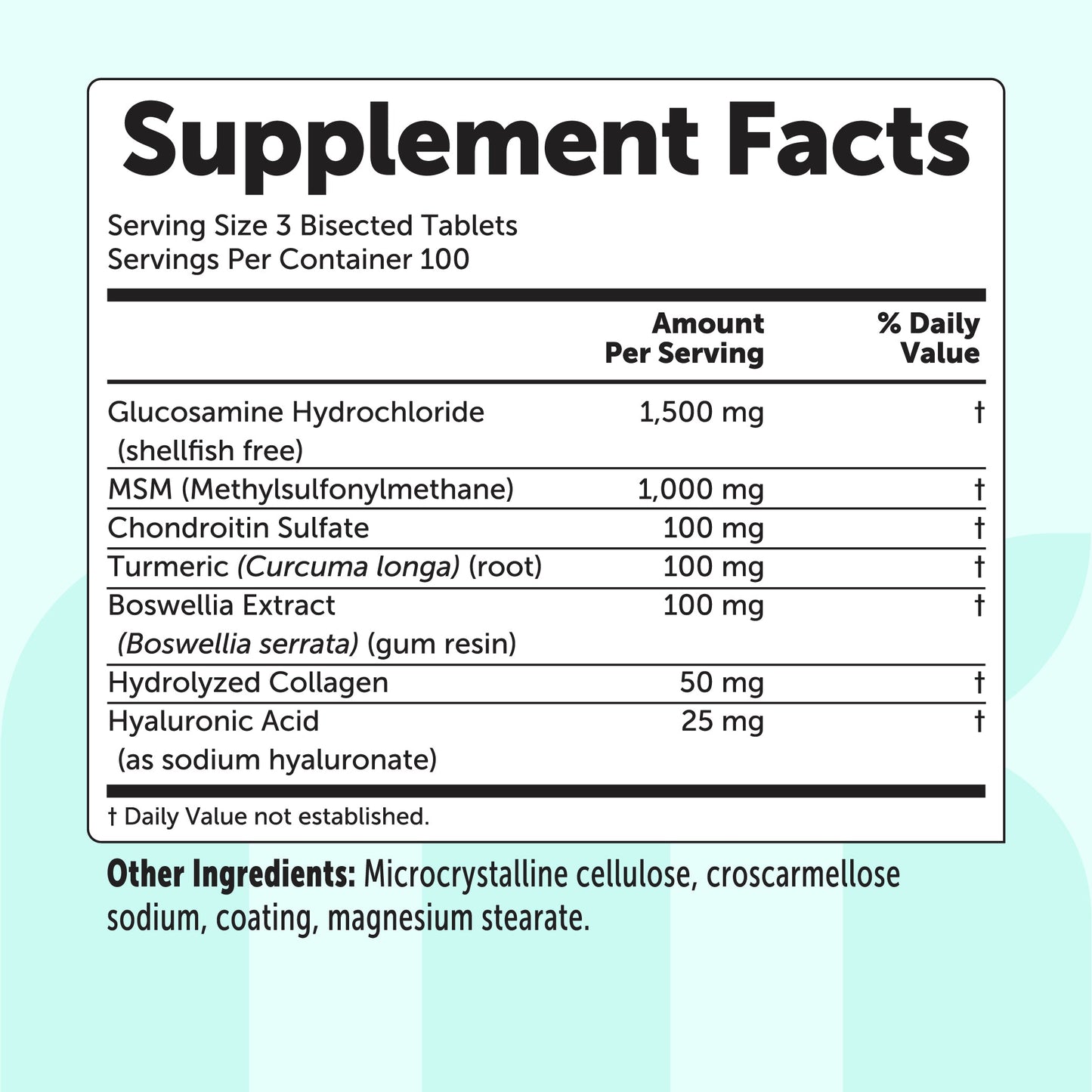 Micro Ingredients Glucosamine Chondroitin MSM and Turmeric (7-in-1 Formula), 300 Bisected Tablets