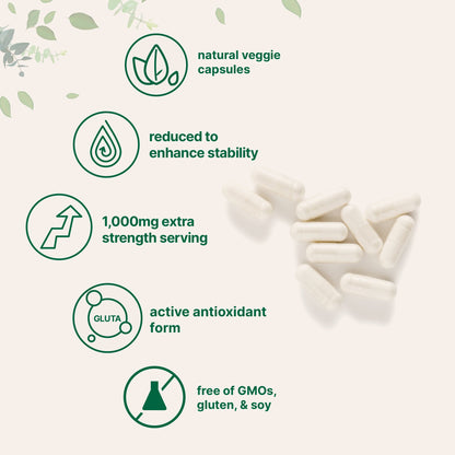 Micro Ingredients Glutathione 1,000mg, 120 Veggie Capsules