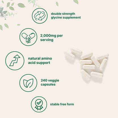 Micro Ingredients Glycine 2,000mg Per Serving, 240 Veggie Capsules
