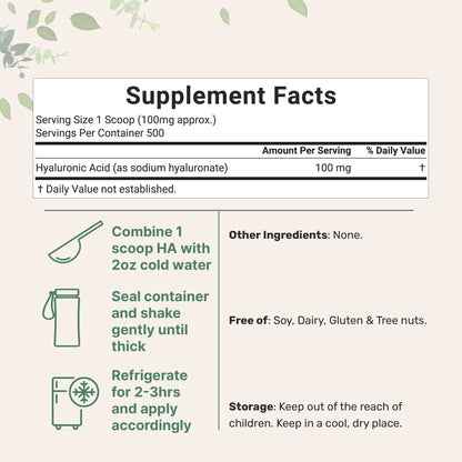 Micro Ingredients Hyaluronic Acid Powder, DIY Facial Serum, Skin Hydration Care Formula