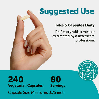 Micro Ingredients Hyaluronic Acid Complex 3000mg, 240 Vegetarian Capsules