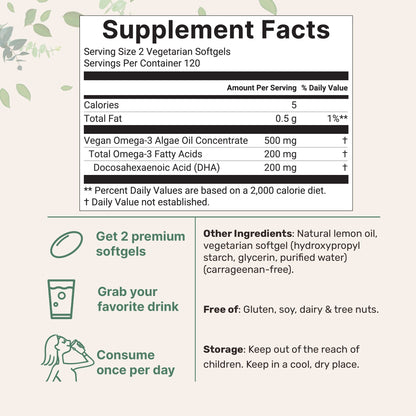 Micro Ingredients Omega-3 for Kids, 240 Veggie Softgels (Lemon Flavor)