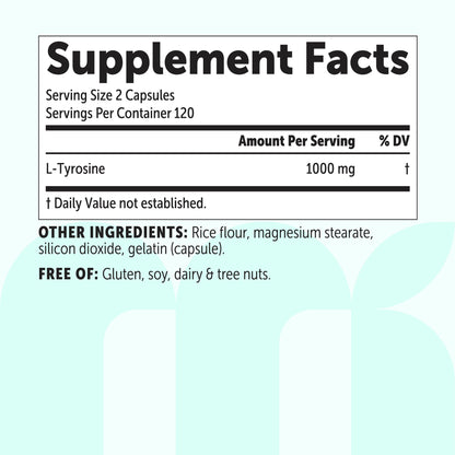Micro Ingredients L-Tyrosine 1000mg, 240 capsules