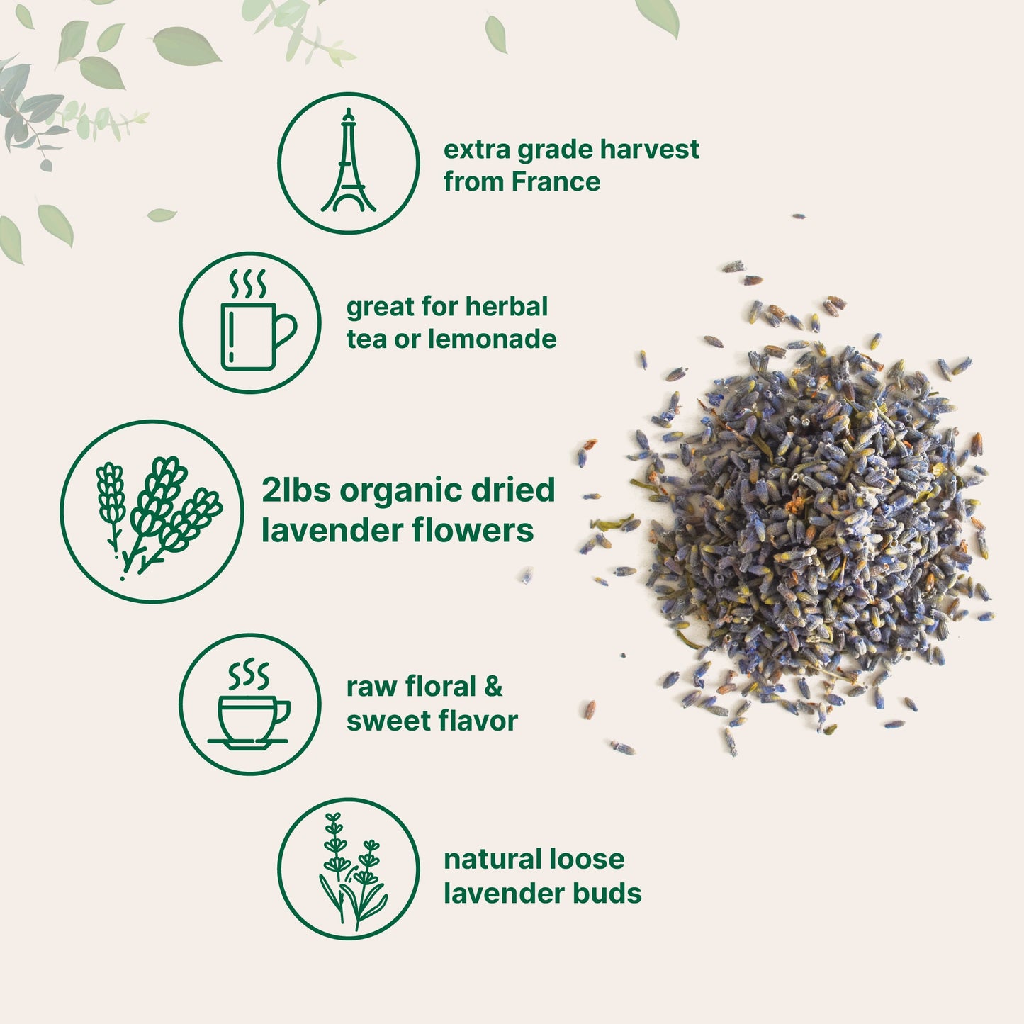 Micro Ingredients Organic Dried Lavender Flowers, 2lbs
