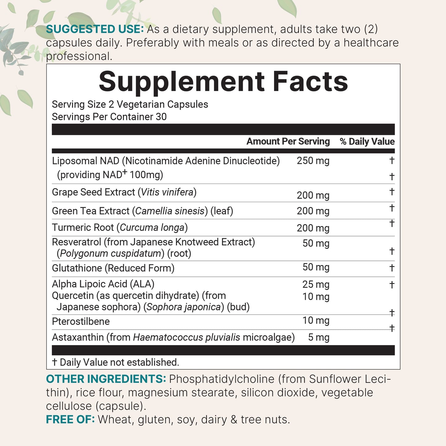 Micro Ingredients Liposomal NAD+ Ultimate 1,000mg, 60 Veggie Capsules