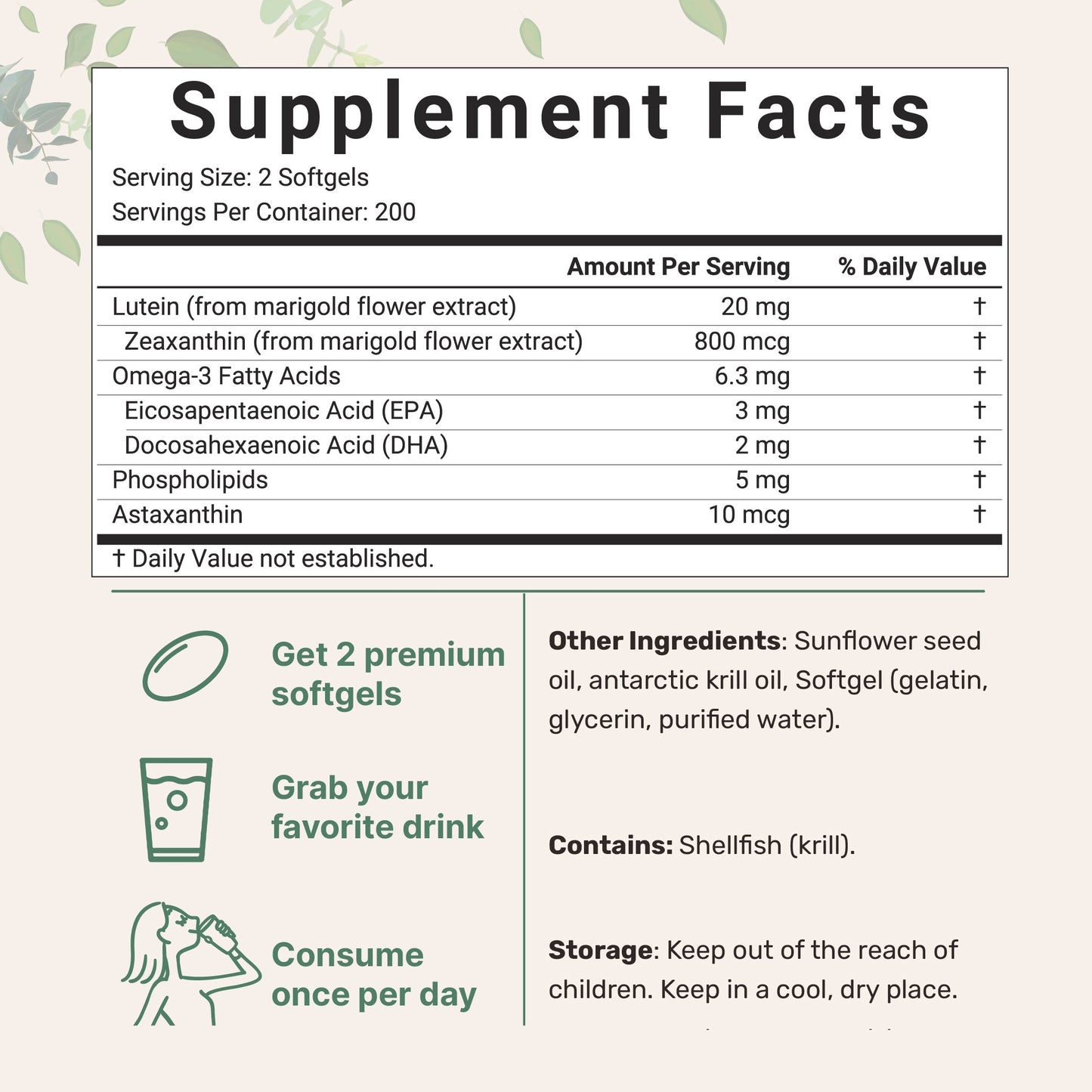 Micro Ingredients Lutein & Zeaxanthin Softgels