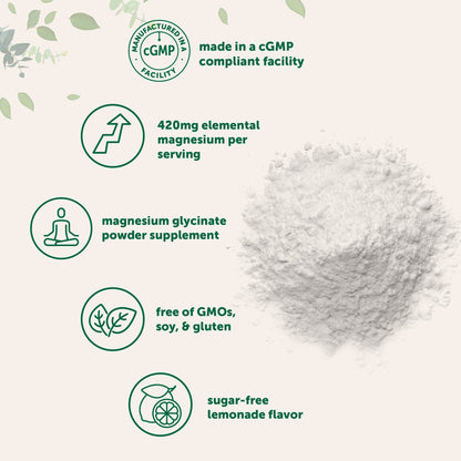 Micro Ingredients Magnesium Glycinate Powder Lemon Flavor 12oz