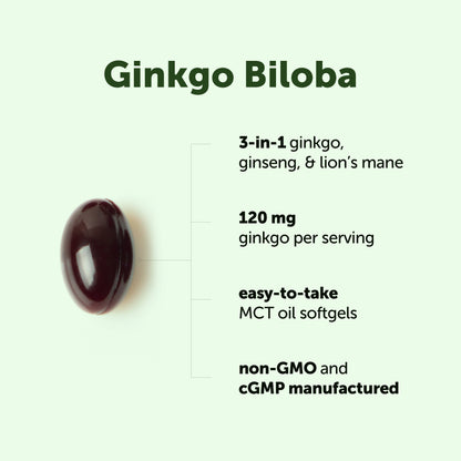 Micro Ingredients Ginkgo Biloba, 400 Softgels, 3-in-1 with Ginseng & Lions Mane