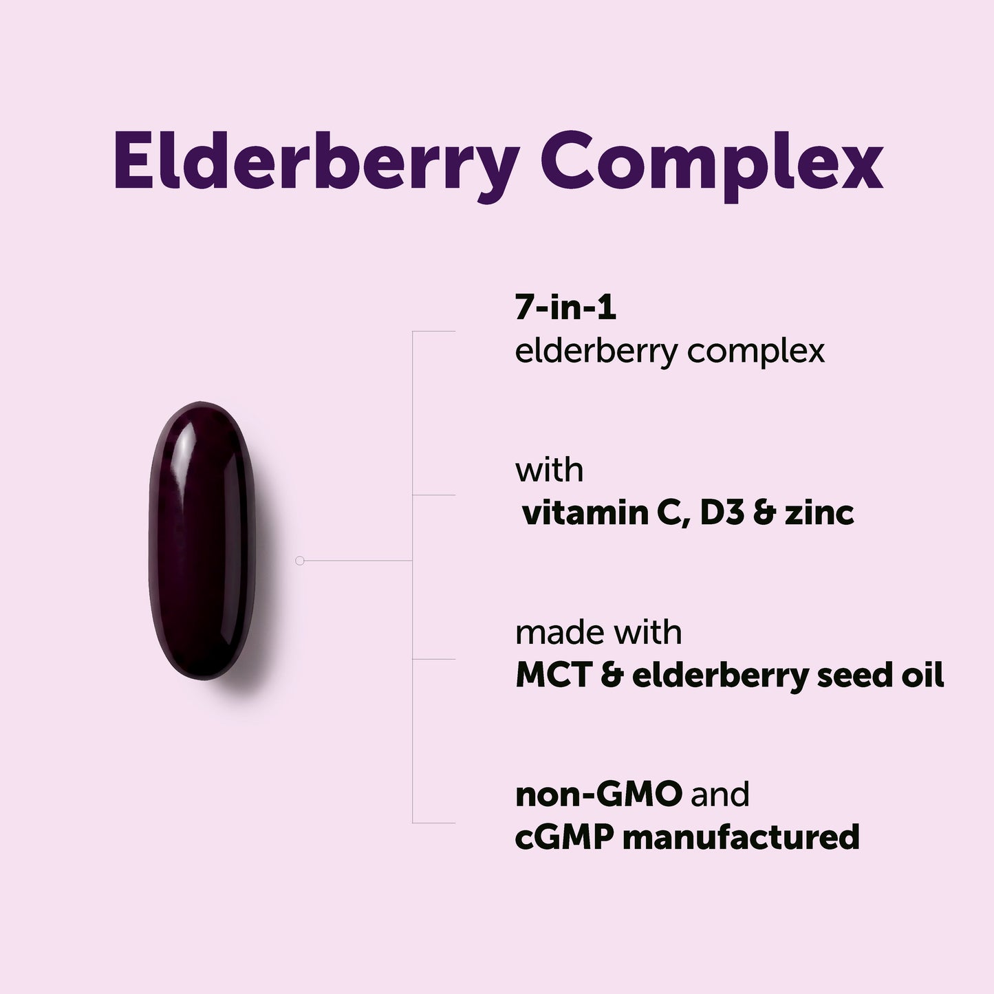 Micro Ingredients Elderberry Complex with MCT & Elderberry Seed Oil, 360 Softgels
