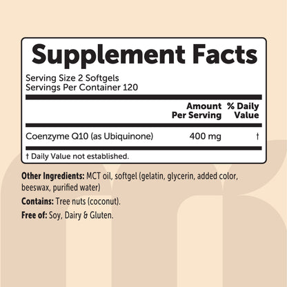 Micro Ingredients CoQ10 240 Softgels with Coconut MCT Oil