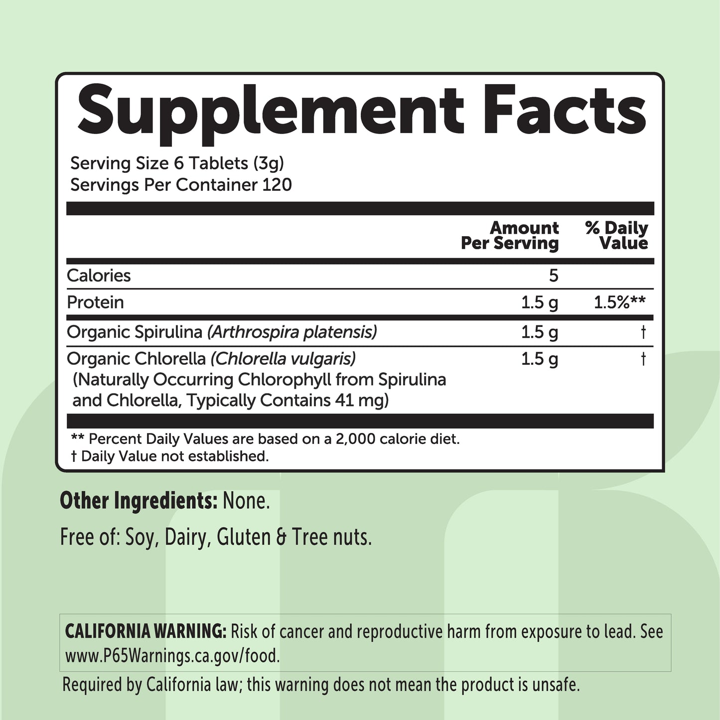 Micro Ingredients Organic Spirulina and Chlorella Tablets