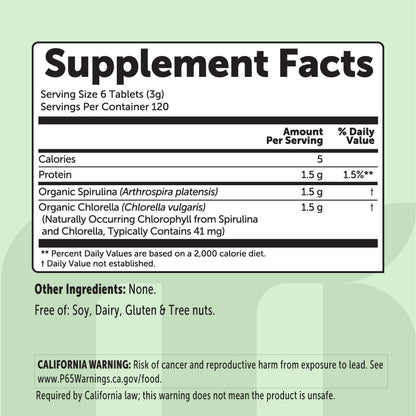 Micro Ingredients Organic Spirulina and Chlorella Tablets