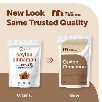 Micro Ingredients Ceylon Cinnamon, 300 Softgels with MCT Oil