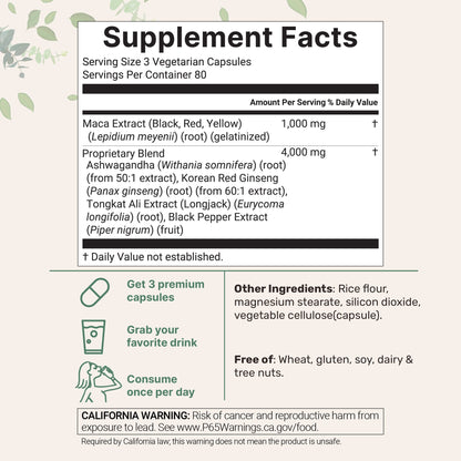 Micro Ingredients Maca Root for Women and Men, 240 Veggie Capsules