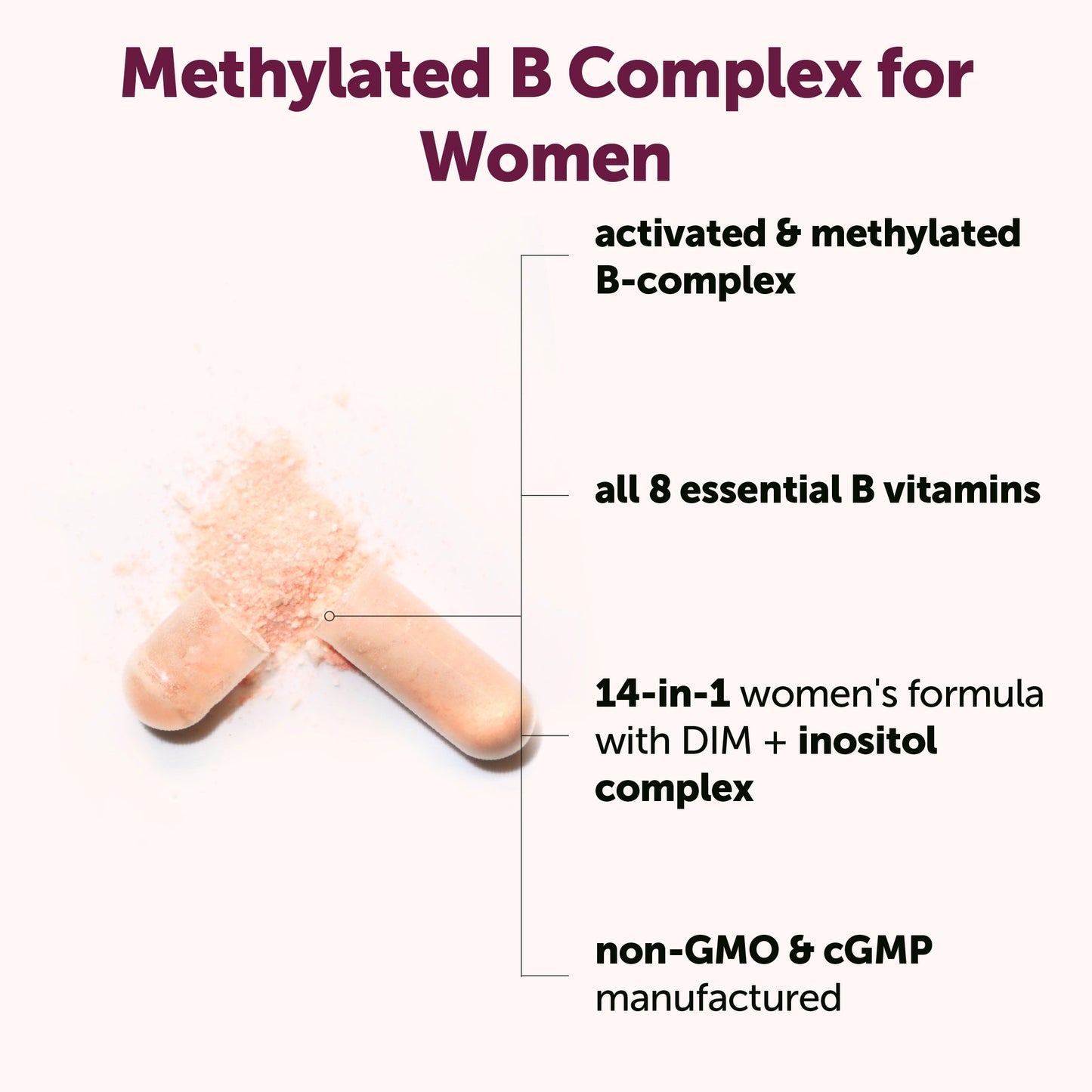 Micro Ingredients Methylated B Complex for Women 14-in-1, 240 Vegetarian Capsules