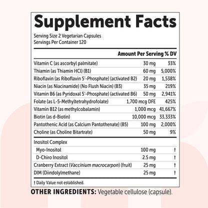 Micro Ingredients Methylated B Complex for Women 14-in-1, 240 Vegetarian Capsules