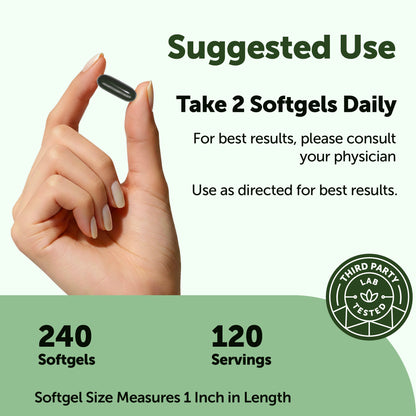 Micro Ingredients Moringa with Oregano Oil, Black Seed Oil & Omega-3, 240 Flaxseed Oil Softgels