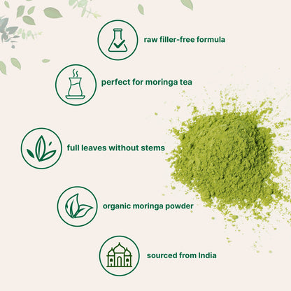 Micro Ingredients Organic Moringa Oleifera Leaf Powder, 1 Pound, Rich in Antioxidants & Immune Vitamins