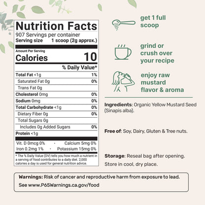 Micro Ingredients Organic Whole Yellow Mustard Seed