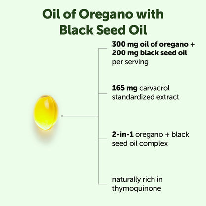 Micro Ingredients Oil of Oregano with Black Seed Oil Softgels