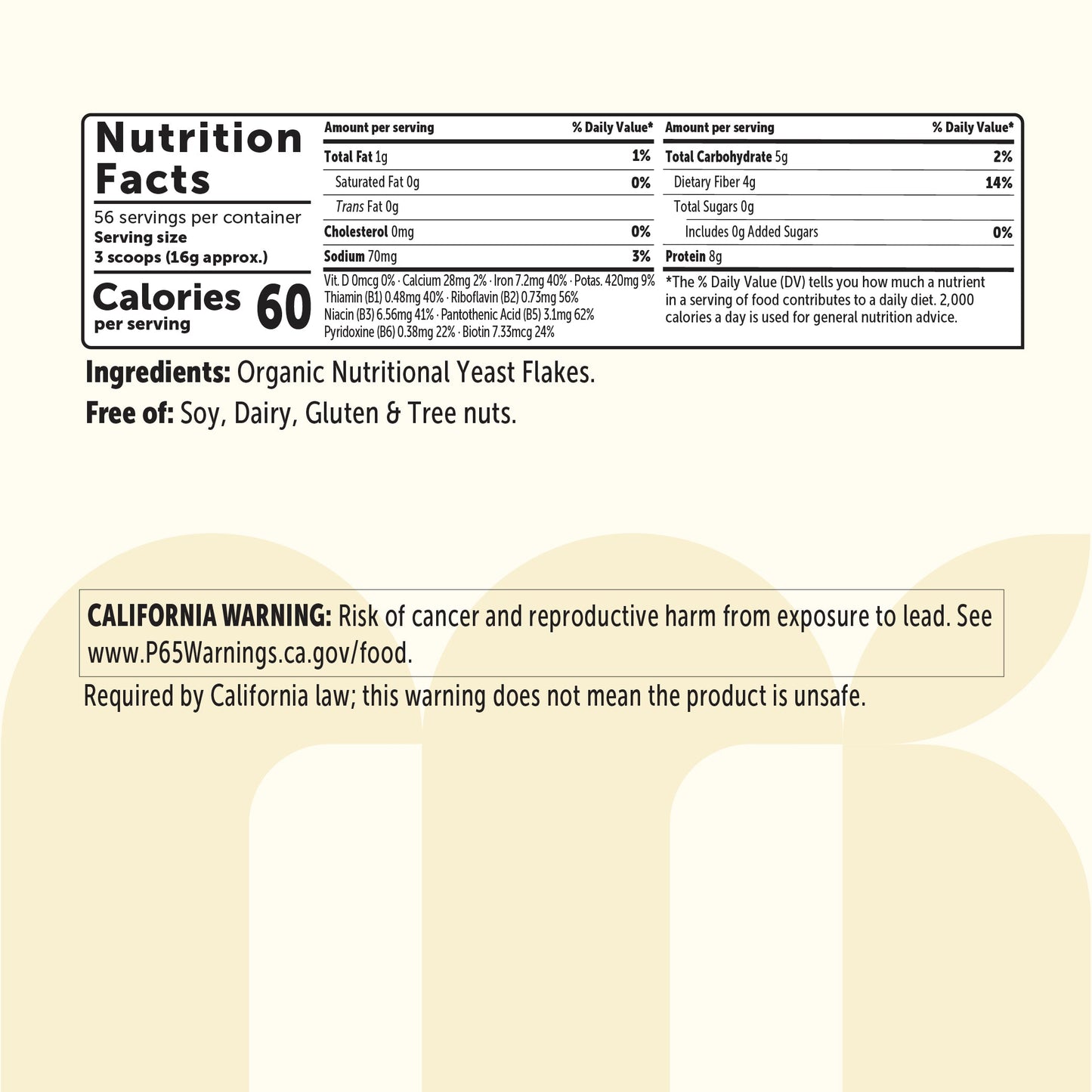 Micro Ingredients Organic Non-Fortified Nutritional Yeast Flakes - Pure & Powdered