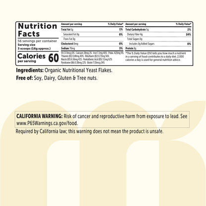 Micro Ingredients Organic Non-Fortified Nutritional Yeast Flakes - Pure & Powdered
