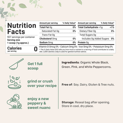 Micro Ingredients Organic Whole Rainbow Peppercorn Blend
